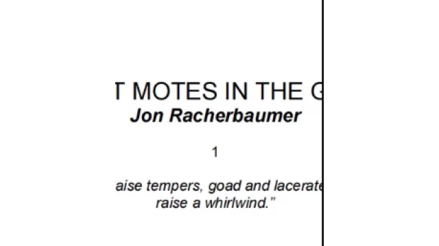 Dust Motes in the Gird by Jon Racherbaumer -