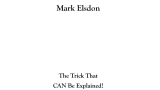 The Trick That Can Be Explained by Mark Elsdon