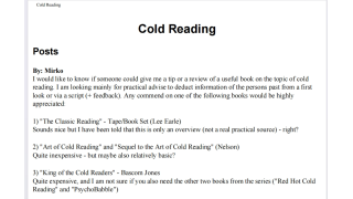 Cold Reading - Discussion and Review